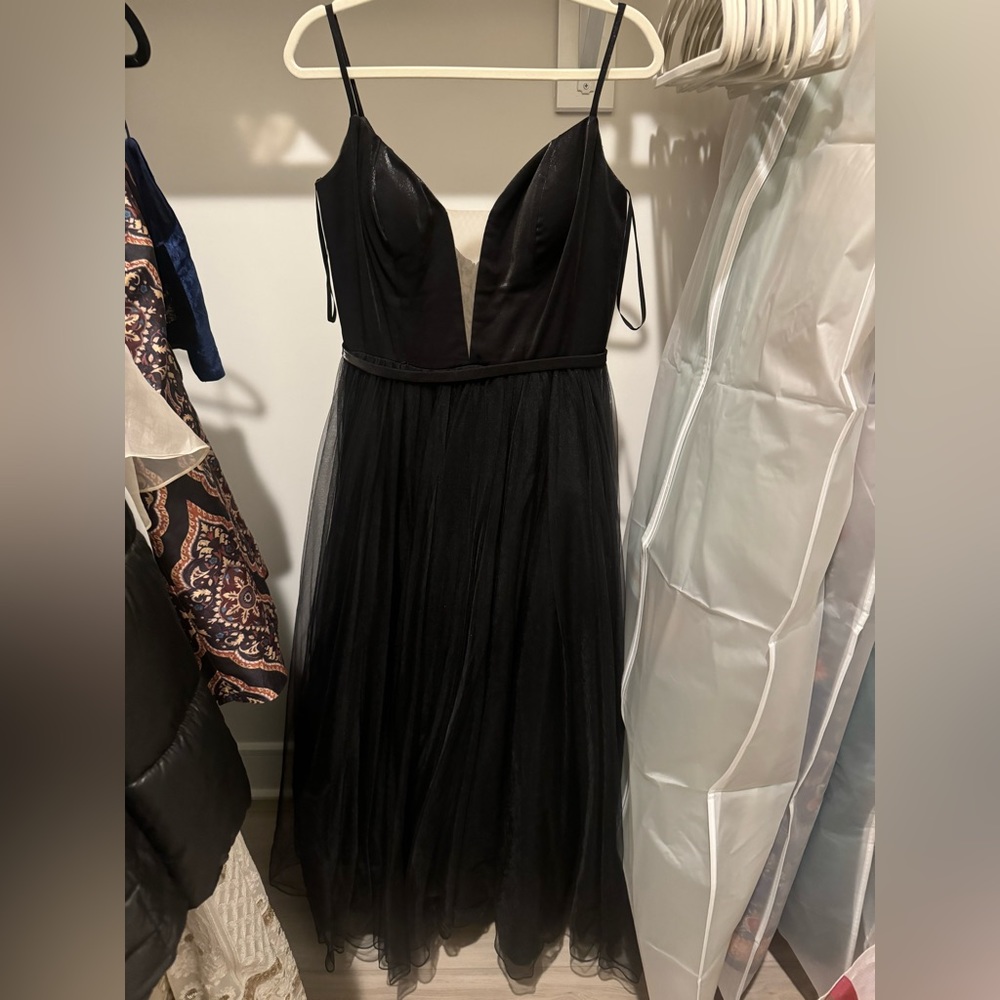 Black tulle gown